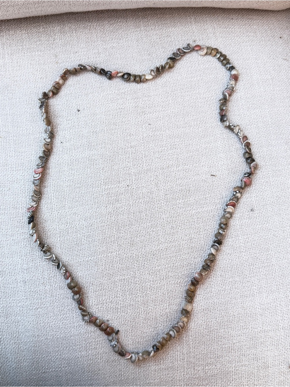 Handcrafted Pink and Neutral Shell Bead Necklace - Women Jewelry